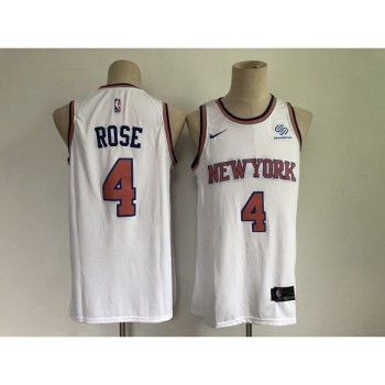 New Yok Knicks #4 Derrick Rose White Stitched Jersey
