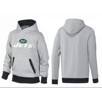 New York Jets Authentic Logo Pullover Hoodie Grey & Black New York Jets Authentic Logo Pullover Hoodie Grey & Black