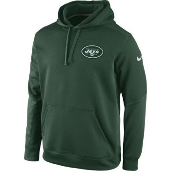 New York Jets KO Chain Fleece Pullover Performance Hoodie Green