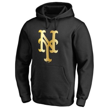 New York Mets Gold Collection Pullover Hoodie Black New York Mets Gold Collection Pullover Hoodie Black