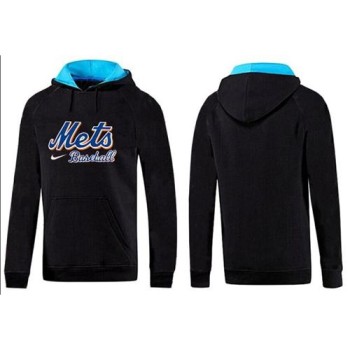 New York Mets Pullover Hoodie Black & Blue New York Mets Pullover Hoodie Black & Blue