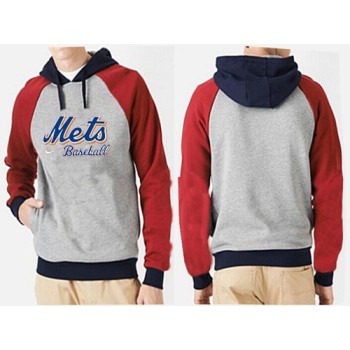 New York Mets Pullover Hoodie Grey & Red New York Mets Pullover Hoodie Grey & Red