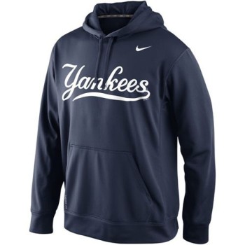 New York Yankees Men's KO Wordmark Perfomance Navy MLB Hoodie New York Yankees Men's KO Wordmark Perfomance Navy MLB Hoodie