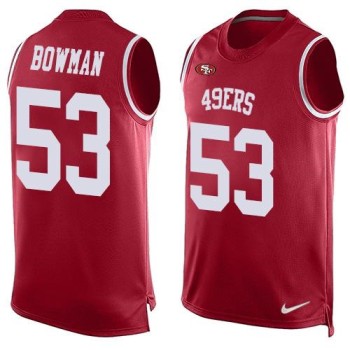 49ers #53 NaVorro Bowman Red Team Color Men's Stitched NFL Limited Tank Top Jersey 49ers #53 NaVorro Bowman Red Team Color Men's Stitched NFL Limited Tank Top Jersey