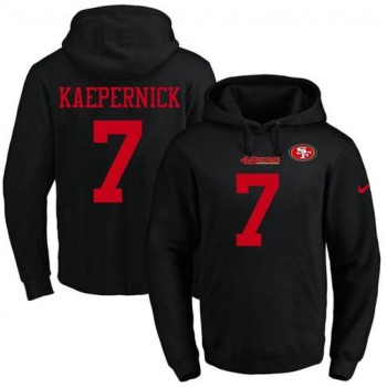 49ers #7 Colin Kaepernick Black Name & Number Pullover NFL Hoodie