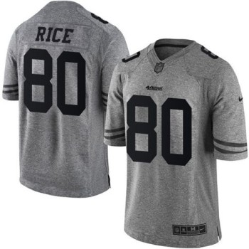 49ers #80 Jerry Rice Gray Men's Stitched NFL Limited Gridiron Gray Jersey 49ers #80 Jerry Rice Gray Men's Stitched NFL Limited Gridiron Gray Jersey