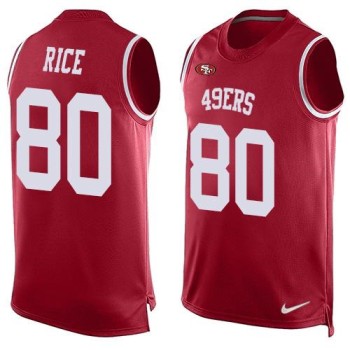49ers #80 Jerry Rice Red Team Color Men's Stitched NFL Limited Tank Top Jersey 49ers #80 Jerry Rice Red Team Color Men's Stitched NFL Limited Tank Top Jersey