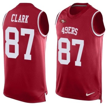 49ers #87 Dwight Clark Red Team Color Men's Stitched NFL Limited Tank Top Jersey 49ers #87 Dwight Clark Red Team Color Men's Stitched NFL Limited Tank Top Jersey