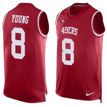 49ers #8 Steve Young Red Team Color Men's Stitched NFL Limited Tank Top Jersey 49ers #8 Steve Young Red Team Color Men's Stitched NFL Limited Tank Top Jersey