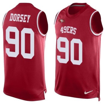 49ers #90 Glenn Dorsey Red Team Color Men's Stitched NFL Limited Tank Top Jersey 49ers #90 Glenn Dorsey Red Team Color Men's Stitched NFL Limited Tank Top Jersey