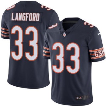 Bears #33 Jeremy Langford Navy Blue Men's Stitched NFL Limited Rush Jersey