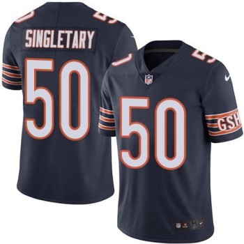 Bears #50 Mike Singletary Navy Blue Men's Stitched NFL Limited Rush Jersey