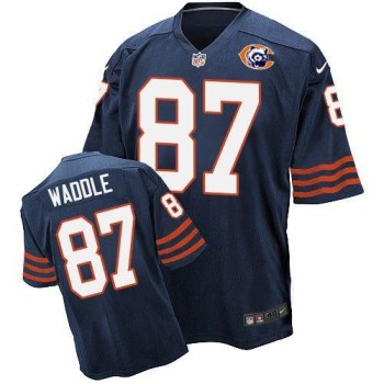 Bears #87 Tom Waddle Navy Blue Throwback Men's Stitched NFL Elite Jersey
