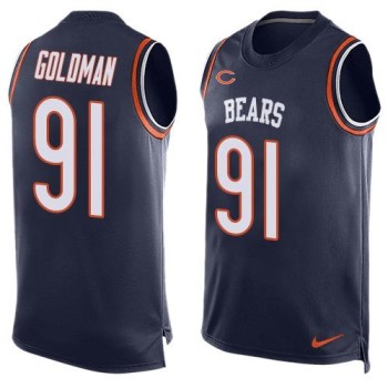 Bears #91 Eddie Goldman Navy Blue Team Color Men's Stitched NFL Limited Tank Top Jersey