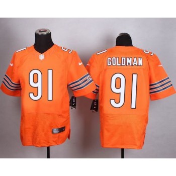 Bears #91 Eddie Goldman Orange Alternate Men's Stitched NFL Elite Jersey