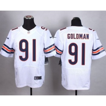 Bears #91 Eddie Goldman White Men's Stitched NFL Elite Jersey