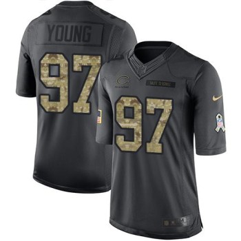 Bears #97 Willie Young Black Men's Stitched NFL Limited 2016 Salute to Service Jersey