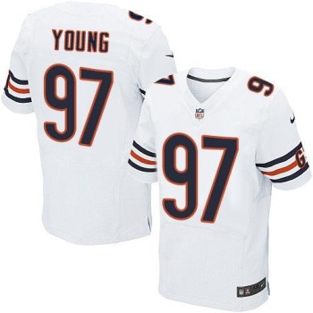 Bears #97 Willie Young White Men's Stitched NFL Elite Jersey