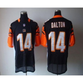 Bengals #14 Andy Dalton Black Team Color Men's Stitched NFL Elite Jersey