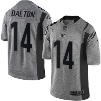 Bengals #14 Andy Dalton Gray Men's Stitched NFL Limited Gridiron Gray Jersey Bengals #14 Andy Dalton Gray Men's Stitched NFL Limited Gridiron Gray Jersey