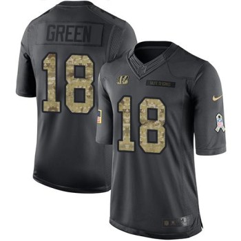 Bengals #18 A.J. Green Black Men's Stitched NFL Limited 2016 Salute to Service Jersey Bengals #18 A.J. Green Black Men's Stitched NFL Limited 2016 Salute to Service Jersey