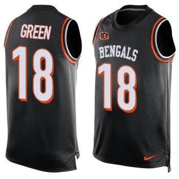 Bengals #18 A.J. Green Black Team Color Men's Stitched NFL Limited Tank Top Jersey Bengals #18 A.J. Green Black Team Color Men's Stitched NFL Limited Tank Top Jersey