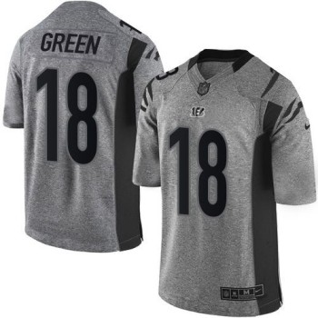 Bengals #18 A.J. Green Gray Men's Stitched NFL Limited Gridiron Gray Jersey Bengals #18 A.J. Green Gray Men's Stitched NFL Limited Gridiron Gray Jersey
