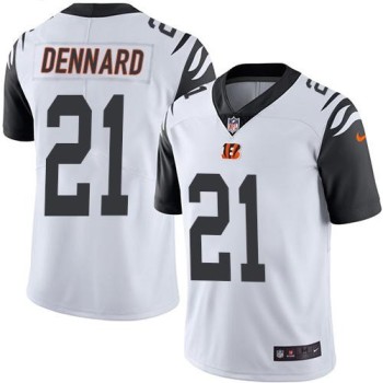 Bengals #21 Darqueze Dennard White Men's Stitched NFL Limited Rush Jersey