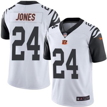 Bengals #24 Adam Jones White Men's Stitched NFL Limited Rush Jersey