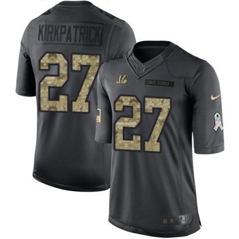 Bengals #27 Dre Kirkpatrick Black Youth Stitched NFL Limited 2016 Salute to Service Jersey