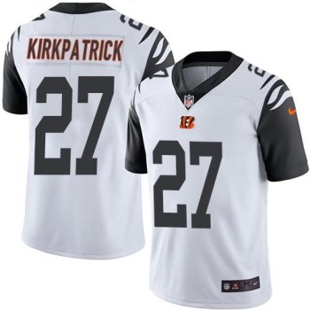 Bengals #27 Dre Kirkpatrick White Men's Stitched NFL Limited Rush Jersey