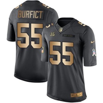Bengals #55 Vontaze Burfict Black Men's Stitched NFL Limited Gold Salute To Service Jersey