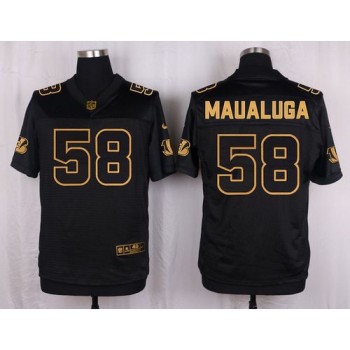 Bengals #58 Rey Maualuga Black Men's Stitched NFL Elite Pro Line Gold Collection Jersey