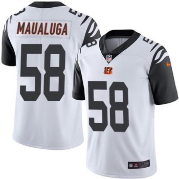 Bengals #58 Rey Maualuga White Youth Stitched NFL Limited Rush Jersey