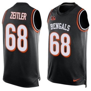 Bengals #68 Kevin Zeitler Black Team Color Men's Stitched NFL Limited Tank Top Jersey Bengals #68 Kevin Zeitler Black Team Color Men's Stitched NFL Limited Tank Top Jersey