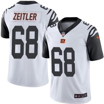 Bengals #68 Kevin Zeitler White Men's Stitched NFL Limited Rush Jersey Bengals #68 Kevin Zeitler White Men's Stitched NFL Limited Rush Jersey