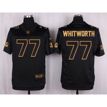 Bengals #77 Andrew Whitworth Black Men's Stitched NFL Elite Pro Line Gold Collection Jersey