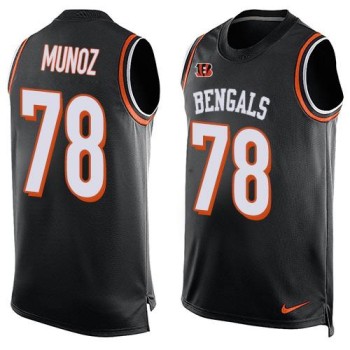 Bengals #78 Anthony Munoz Black Team Color Men's Stitched NFL Limited Tank Top Jersey