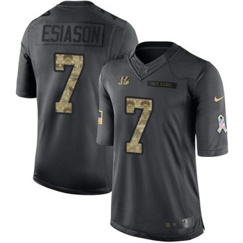 Bengals #7 Boomer Esiason Black Men's Stitched NFL Limited 2016 Salute to Service Jersey Bengals #7 Boomer Esiason Black Men's Stitched NFL Limited 2016 Salute to Service Jersey