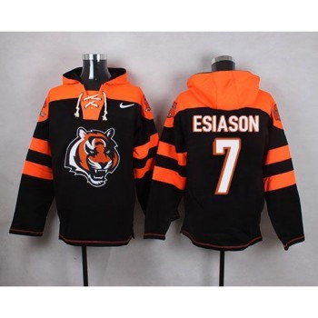 Bengals #7 Boomer Esiason Black Player Pullover NFL Hoodie