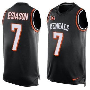 Bengals #7 Boomer Esiason Black Team Color Men's Stitched NFL Limited Tank Top Jersey Bengals #7 Boomer Esiason Black Team Color Men's Stitched NFL Limited Tank Top Jersey