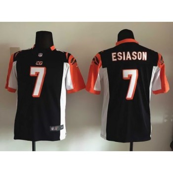Bengals #7 Boomer Esiason Black Team Color Youth Stitched NFL Elite Jersey