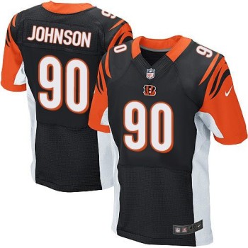 Bengals #90 Michael Johnson Black Team Color Men's Stitched NFL Elite Jersey