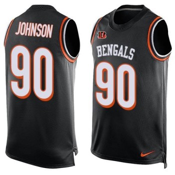 Bengals #90 Michael Johnson Black Team Color Men's Stitched NFL Limited Tank Top Jersey