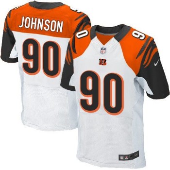 Bengals #90 Michael Johnson White Men's Stitched NFL Elite Jersey
