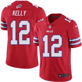 Bills #12 Jim Kelly Red Men's Stitched NFL Elite Rush Jersey Bills #12 Jim Kelly Red Men's Stitched NFL Elite Rush Jersey