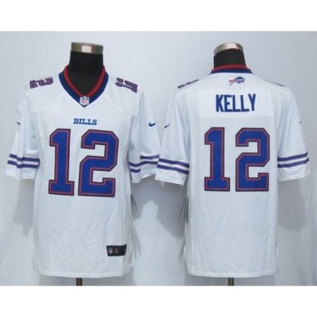Bills #12 Jim Kelly White Men's Stitched NFL Limited Jersey Bills #12 Jim Kelly White Men's Stitched NFL Limited Jersey