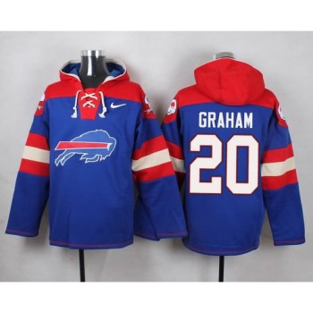 Bills #20 Corey Graham Royal Blue Player Pullover NFL Hoodie