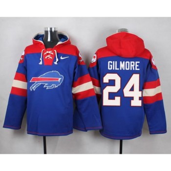 Bills #24 Stephon Gilmore Royal Blue Player Pullover NFL Hoodie