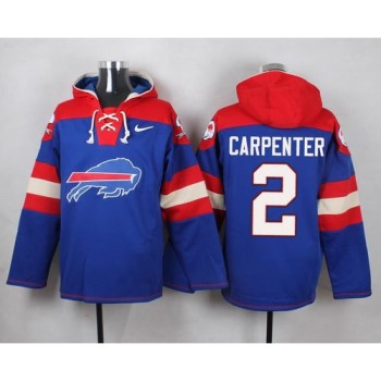 Bills #2 Dan Carpenter Royal Blue Player Pullover NFL Hoodie